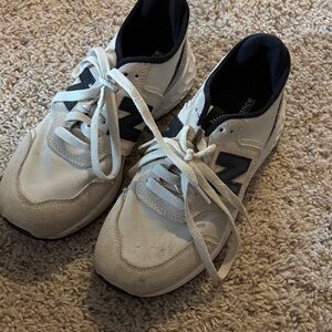 New Balance Cream and Black Athletic Shoes